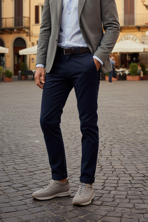 Scarpa Uomo Santoni - Sneacker Beige Made in Italy