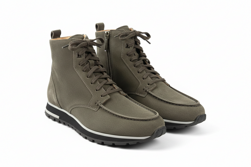 Scarpa Uomo Santoni - Scarponcino scamosciato colore Grigio Made in Italy