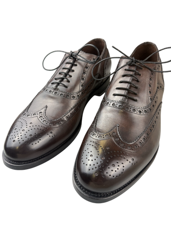 Scarpa Uomo Santoni - Oxford Stringate Brogue pelle Testa di moro