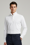 Polo uomo Blu Navy - maniche lunghe Bianca