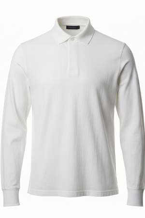 Polo uomo Blu Navy - maniche lunghe Bianca