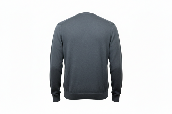 Maglia uomo Bramante - Scollo a V colore Grigio 100% Cotone Made in Italy