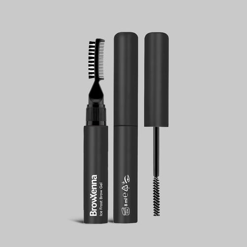 BrowXenna®️ Ice Frost Brow Gel High Strong Hold Styling Gel with Lami Effect and Dual Brushes