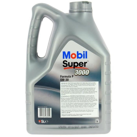 Scatola metallica MOBIL Super 3000 Formula-P 5W-30 5L Olio motore ad alte prestazioni