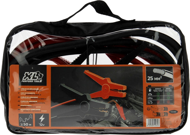 XL PERFORM TOOLS Cavi di avviamento DIN 25mm - Motore diesel 5,5l - 25mmx 3m