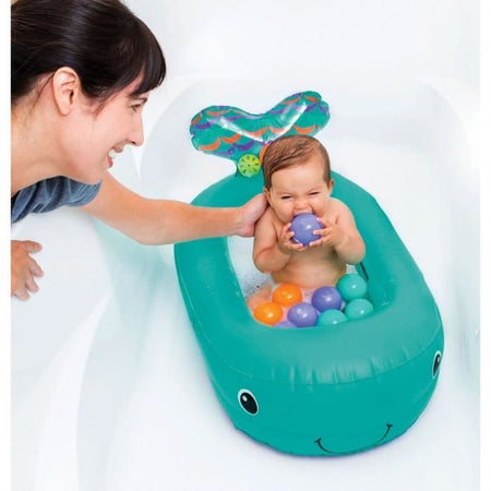 Vasca gonfiabile infantino balena - palline da gioco integrate e termiche - 76 x 45 cm