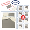 Set copripiumino federe letto bicolor double face parure copripiumino in cotone made in Italy NATURALE/OCRA