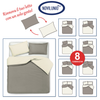 Set copripiumino federe letto bicolor double face parure copripiumino in cotone made in Italy NATURALE/SALVIA - NOVILUNIO.IT