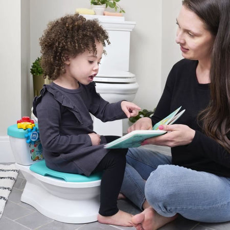 BABY EINSTEIN Riduttore vasino e WC 2 in 1, Innovativo sistema per usare il vasino, Scarico con musica