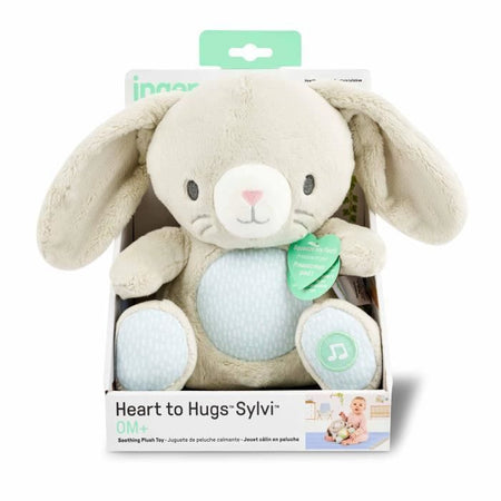 INGENUITY Sylvi, peluche a forma di coniglietto, melodie e vibrazioni rilassanti, luminoso, regalo di nascita