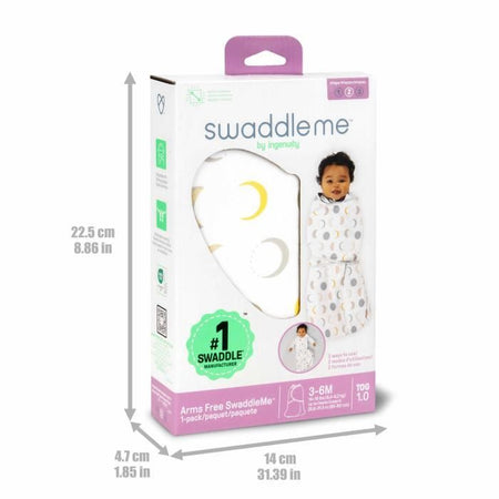 INGENUITY, Swaddling Bag, sacco nanna Lunes, per mezza stagione TOG 1. Regolabile da 3 a 6 mesi, certificato Oeko-Tex