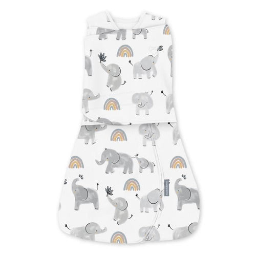 INGENUITY, Swaddling Bag, sacco nanna a forma di elefante, per la mezza stagione TOG 1. Regolabile da 3 a 6 mesi, certificato Oeko-Tex