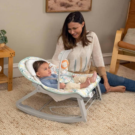 INGENUITY Keep Cozy 3 in 1 Baby Rocker - Arcobaleno tropicale - 3 posizioni: arco con giocattoli rimovibili, fino a 18 kg