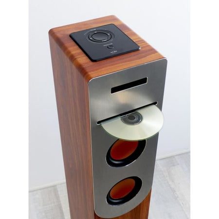 Tour lettore CD INOVALLEY HP34-CD-WOOD - Bluetooth - 100 W - USB - Legno e grigio