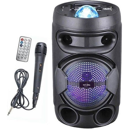 INOVALLEY KA02 BOWL - Altoparlante luminoso Bluetooth 400W - Funzione karaoke - Sfera caleidoscopio LED multicolore - Porta USB, Micro-SD