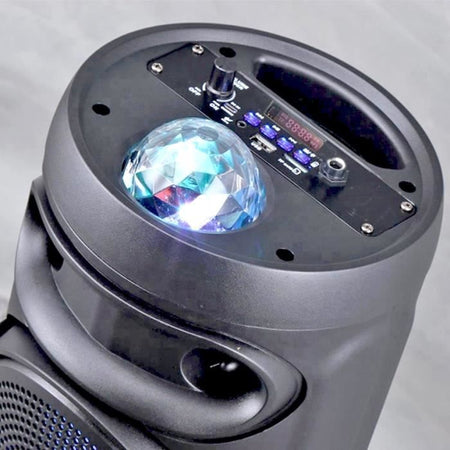 INOVALLEY KA02 BOWL - Altoparlante luminoso Bluetooth 400W - Funzione karaoke - Sfera caleidoscopio LED multicolore - Porta USB, Micro-SD