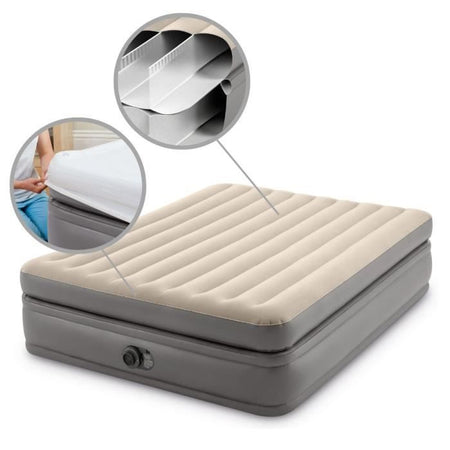 Materasso gonfiabile - INTEX - Prime Comfort - 2 persone - 152 x 203 x 51 cm - Grigio