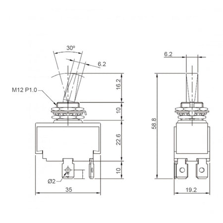 Interruttore Illuminato On-Off-On