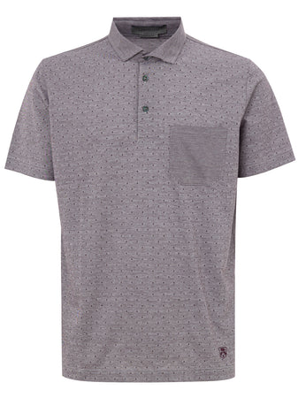 Corneliani Polo Viola a Maniche Corte con Taschino e Logo in Rilievo da uomo