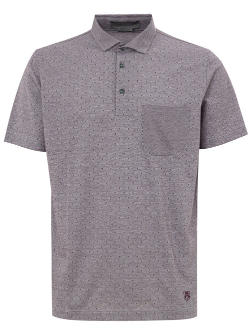 Corneliani Polo Viola a Maniche Corte con Taschino e Logo in Rilievo da uomo