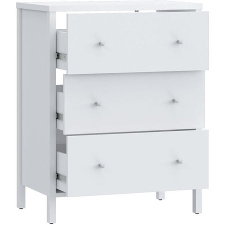 Mobile lavabo - Bianco - 3 cassetti - L64 x P40 x H83 cm - IPSARION