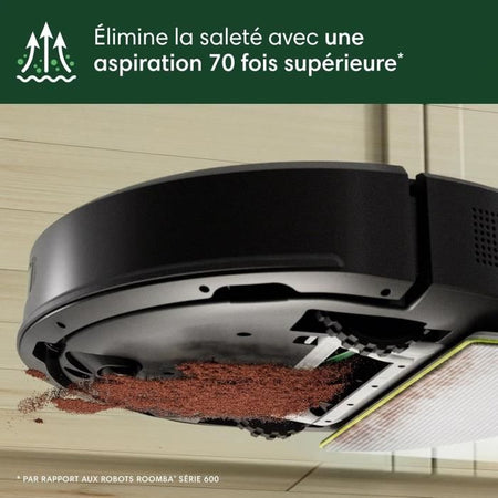 Robot aspirapolvere - IROBOT Roomba 105 Combo + Autoempty - 2h - 7000 Pa - 400 ml - Nero