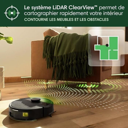 Robot aspirapolvere - IROBOT Roomba 105 Combo + Autoempty - 2h - 7000 Pa - 400 ml - Nero
