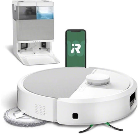 iRobot Roomba Plus 505 Combo + AutoWash - Base multifunzione - Lava e asciuga con aria calda delle salviette - PrecisionVision IA