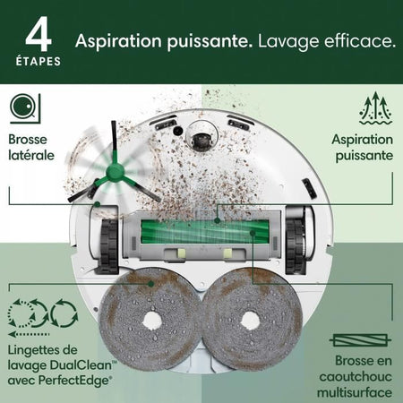 iRobot Roomba Plus 505 Combo + AutoWash - Base multifunzione - Lava e asciuga con aria calda delle salviette - PrecisionVision IA