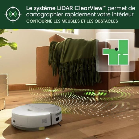 iRobot Roomba 205 DustCompactor Combo - Compatta automaticamente i detriti all'interno del robot fino a 60 J - Clearview LiDAR