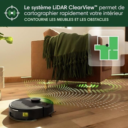 Robot aspirapolvere - IROBOT - Roomba 105 Combo - 2h - 7000 Pa - 400 ml - Nero