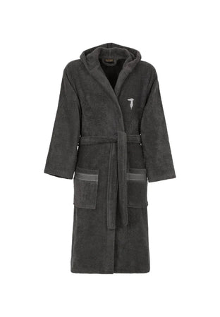Trussardi Home Accappatoio con Cappuccio in Puro Cotone Ribbon S100