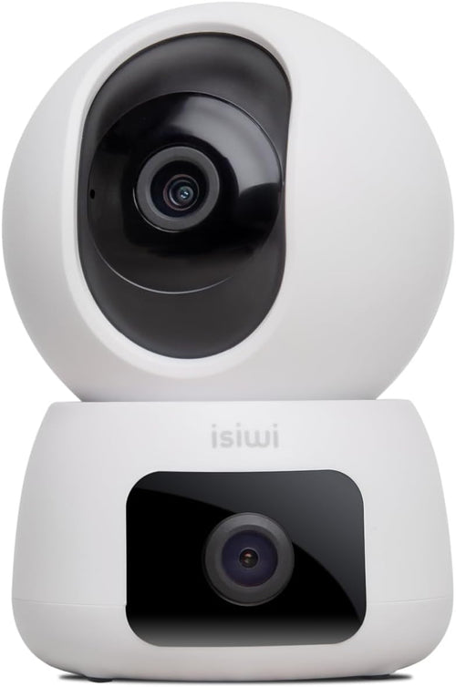 ISIWI TELECAMERA WIRELESS TWIN DOPPIA OTTICA 2K DOME MOTORIZZATA IR LED AUDIO BIDIREZIONALE SD CARD
