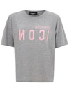 DSQUARED2 T-Shirt Grigio Melange con logo Dsquared2 Icon. da donna