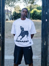 Iconic T-shirt 100% Cotone bianca Dobermann Boxy Fit Horda Brand Streetwear