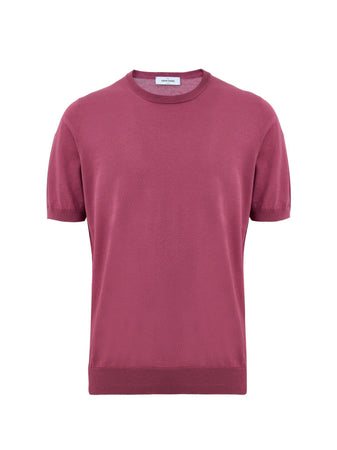 Gran Sasso Maglia Mezza Manica in Cotone Porpora da uomo