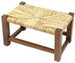 Sgabello sgabellino basso poggiapedi legno con seduta di paglia dimensioni cm. 38 x18,5x 21
