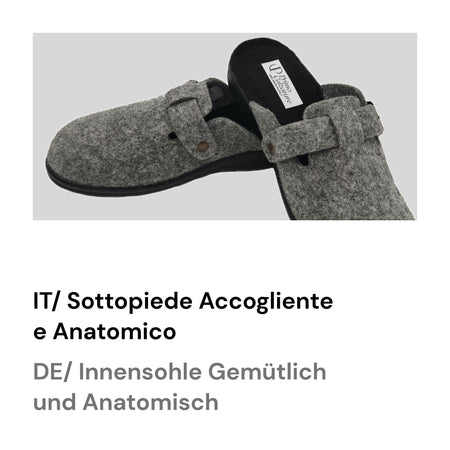 Le Valdostane, Fantastiche Pantofole Uomo Invernali da Casa, Calde e Imbottite, Ciabatte Inverno Antiscivolo con Pelo, Ciabatta da Camera Made in Italy, Fibbia Regolabile Comfort Unico