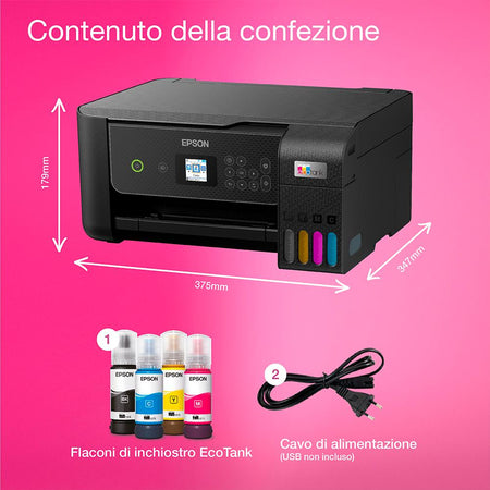 Epson EcoTank ET-2870 Multifunzione Inkjet Wi-Fi Nero