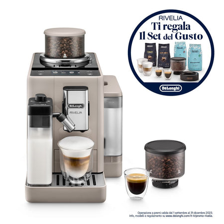 De Longhi Rivelia Beige Macchina Caffè Automatica 1450W 1.4L EXAM44055BG