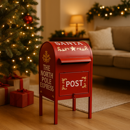 Cassetta postale per lettere colore rosso decorazione natalizia