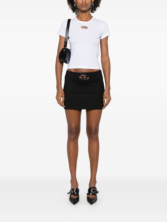 DIESEL t-shirt con placca logo da donna