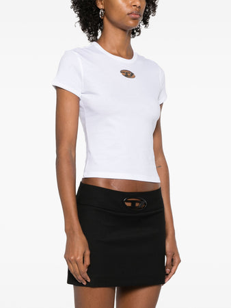 DIESEL t-shirt con placca logo da donna