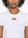 DIESEL t-shirt con placca logo da donna