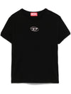 DIESEL t-shirt con placca logo da donna