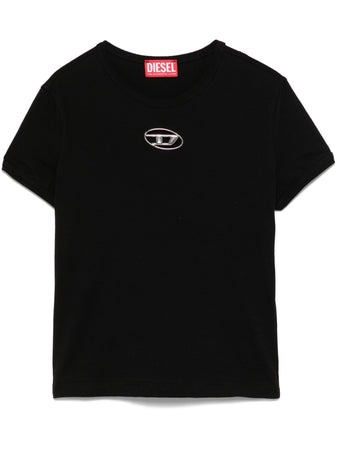 DIESEL t-shirt con placca logo da donna