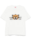 Kenzo T-shirt oversize ricamata 'KENZO Happy Tiger' di cotone da uomo