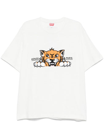 Kenzo T-shirt oversize ricamata 'KENZO Happy Tiger' di cotone da uomo