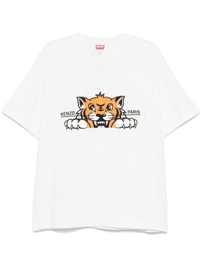 Kenzo T-shirt oversize ricamata 'KENZO Happy Tiger' di cotone da uomo
