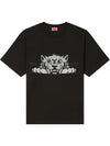 Kenzo T-shirt oversize ricamata 'KENZO Happy Tiger' di cotone da uomo